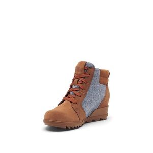 Sorel Evie Ankle lace up boot bootie shoe velvet tan black gray size 6